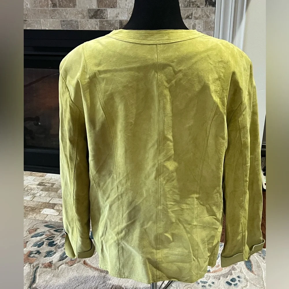 EVAN-PICONE Woman 2X Suede Jacket Lime green color - Picture 2 of 8